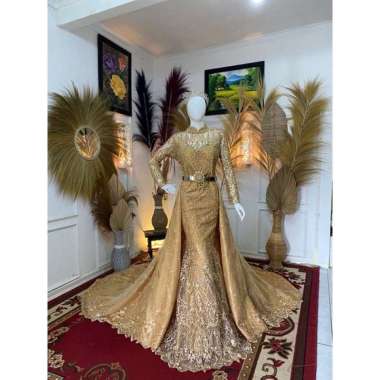 Baju pakaian gaun pengantin busana pernikahan wanita gown dress wedding dress slim span muslim perem