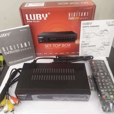 Set Top Box DVBT2/C Receiver Luby TV STB Digital DVB T2-01 TERBAIK Multicolor