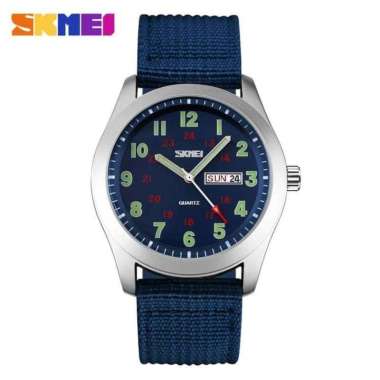 SKMEI 9112 Original Jam Tangan Pria Analog Nylon Casual Outdoor Biru