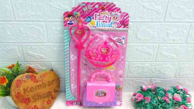 M041 PAKET HEMAT! Mainan Anak Magic Fairy Wand Koper Tas Cantik Mahkota Princess Dan Tongkat Peri