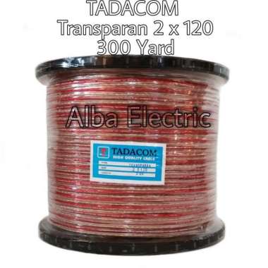 KABEL Transparan 2x120 2 x 120 300 Yard + Bobin Tadacom Kabel Bening