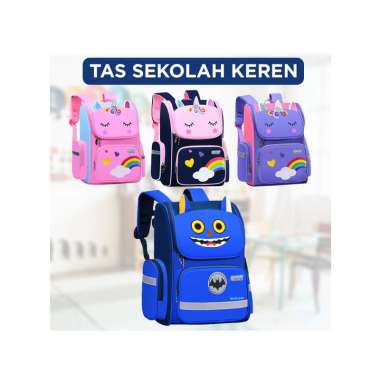 Goto Pumpkin Tas Ransel Sekolah Anak TK SD Backpack Waterproof Bag SIZE L BLUE