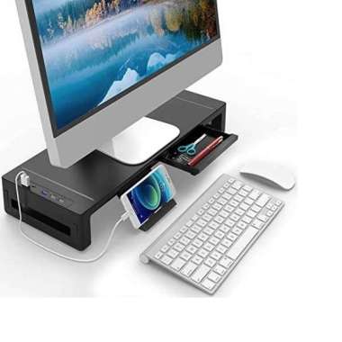 Monitor Stand Meja Laptop Komputer USB 3.0 and Charging Port