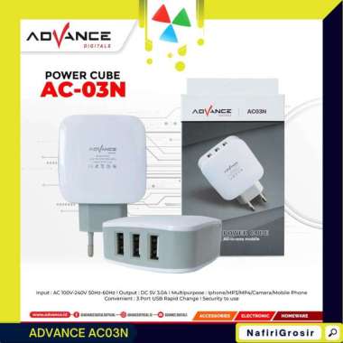 CHARGER ADVANCE AC03N ADAPTOR 3 PORT USB FAST CHARGING