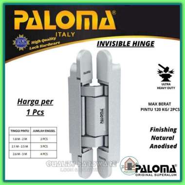 Engsel Pintu Tanam Paloma QHIHP 803 Engsel Pintu Stainless Aluminium Invisible Hinge Murah Berkualit