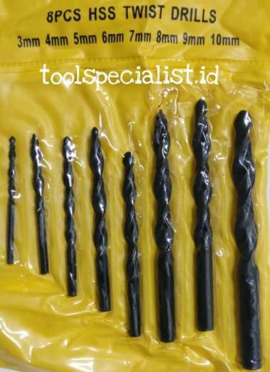 Mata Bor Set 8 Pcs Kayu / Beton / Besi Kantong Kuning BESI