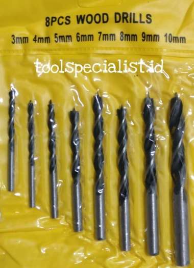 Mata Bor Set 8 Pcs Kayu / Beton / Besi Kantong Kuning KAYU