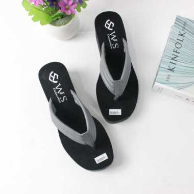 Sandal Wedges Jepit Wanita Terbaru 2022 38 abu