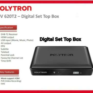 POLYTRON Set Top Box PDV 610T2 DVB T2 TV Receiver STB Siaran Digital ukuran PDV620 + HDMI