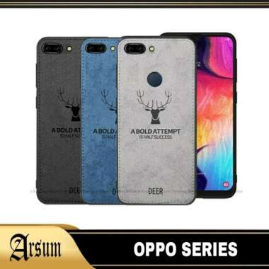 DEER Case Oppo A5S / F9 / A7 / A7X / A12 / A11K Bermotif Jens Oppo A7 Hitam