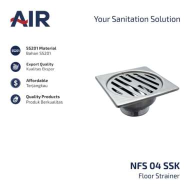 AIR Floor Strainer/Floor Drain/Pembuangan Air Lantai NFS 04 SSK CHROME -
