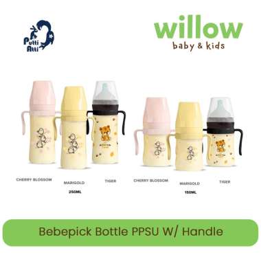 Botol Susu - Putti Atti Bebepick Bottle PPSU W/ Handle 250Ml Cherry Blossom