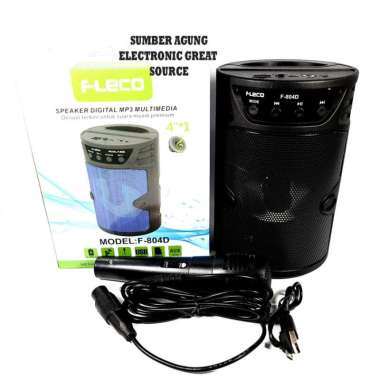 Fleco F804D Fleco Speaker MP3 Multimedia Bluetooth Bonus Mic F804 Bentuk Tabung