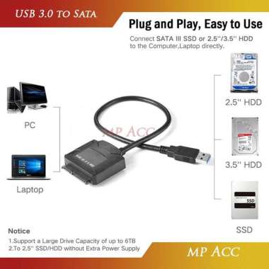 E-yield Kabel Adapter USB 3.0 to SATA for 3.5 2.5 Inch HDD SSD