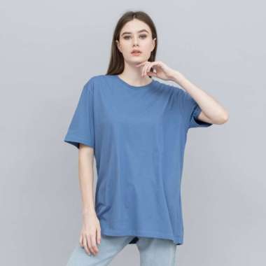Houseofcuff T-shirt Kaos Polos Pendek Steel Blue Wanita Size S-4XL XL
