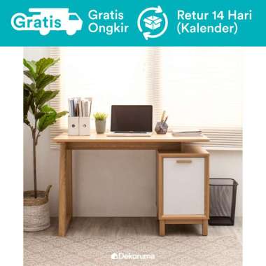 Dekoruma Kato Meja Belajar atau Meja Kerja Minimalis Kayu dengan Laci coklat JABODETABEK