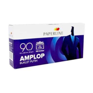Amplop Putih Polos Panjang Buklet Paperline [PPS-90/100 pcs] / Envelope Uang Angpao Besar [1 Pack] P