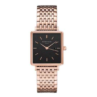 Rosefield Jam Tangan Wanita The Boxy Black Steel Rosegold QBSR-Q19 Rosegold
