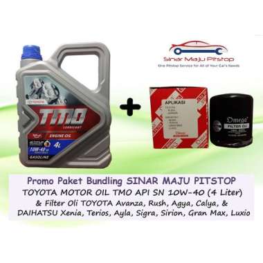 Paket Bundling Oli Mobil TOYOTA MOTOR OIL TMO 10W-40 API SN Original 4 Liter & Filter Oli DAIHATSU S
