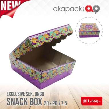 Kotak Nasi Snack Box UK. 20x20x7.5 Ungu