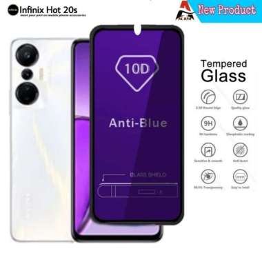 Tempered Glass INFINIX HOT 20S 4G Full Cover Protector Handphone Tempered Glass Blue