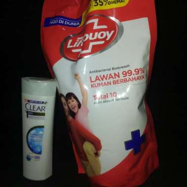 Sabun Lifebuoy Cair 850Ml Refill+ Clear Shampoo 70Ml