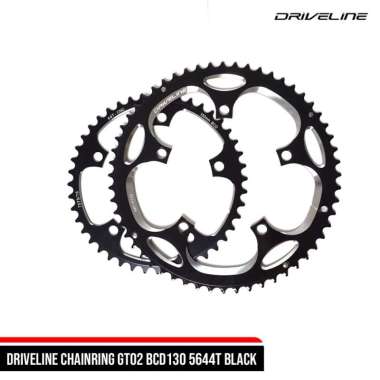 DELTACYCLES - DRIVELINE CHAINRING GT02 BCD130 56/44T BLACK