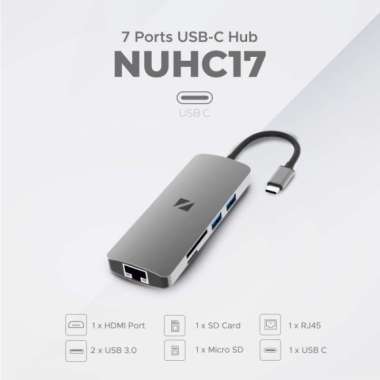 Noir NUHC17 / NUHC-17 7 in 1 USB TYPE C HUB TO HDMI 4K USB 3.0