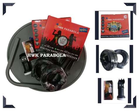 Paket parabola mini 2TV Nex Parabola komplit MNC grup Liga Inggris Liga Champions HITAM