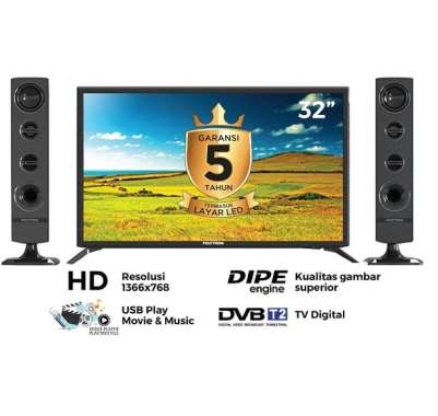 Polytron PLD 32TV1755 LED 32 Inch DIGITAL TV SPEAKER TOWER HANYA TV