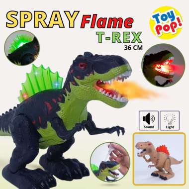 Mainan Anak Spray Flame T-Rex Bisa Berjalan dan Mengeluarkan Asap Random