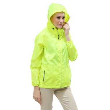 Jaket Olahraga Parasut Jaket Running Sepeda Waterproof Pria Wanita pth XL Hijau Stabilo