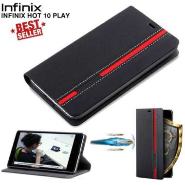 Case Infinix Hot 10 PLAY Flip Case Sarung Dompet hp Leather Soft Case Multicolor