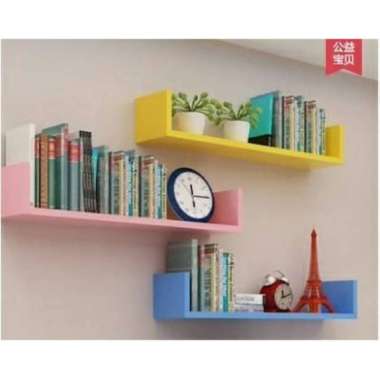 1 Pcs Rak Buku Bentuk U Hiasan Dinding Dekorasi Rumah Minimalis Warna lain (catat)