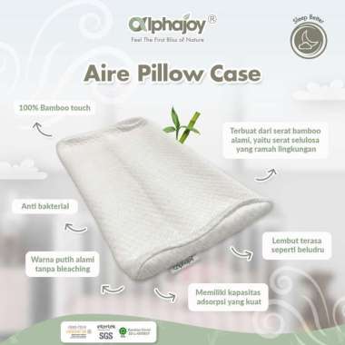 Sarung Bantal Alphajoy AIRE Bamboo Jacquard pillow Case anak bayi balita kain bambu anti alergi