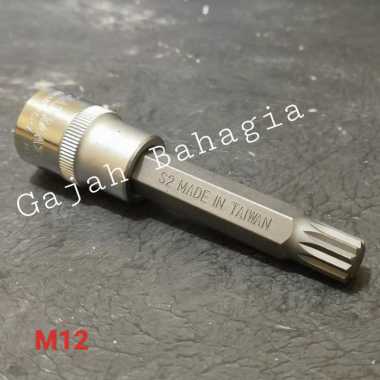 Kunci sok bintang Spline Bit M12 Buka Silinder Head all new Avanza