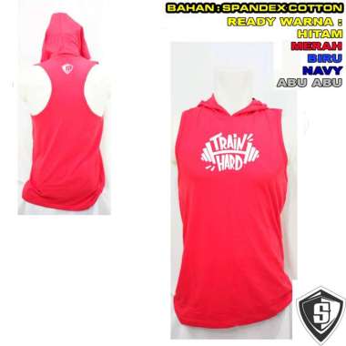 singlet Topi Hoodie Train Hard L