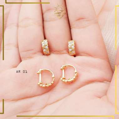 ANTING EMAS ASLI KADAR 6K DAN KADAR 8K ANTING RING EMAS ANTING WANITA ANTING EMAS MURAH KASUAL AR 1 