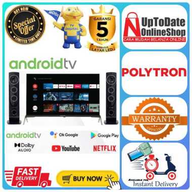 TV LED POLYTRON 32INCH PLD32TAG5959 32TAG ANDROID SMART TV HD CINEMAX TOWER SPEAKER