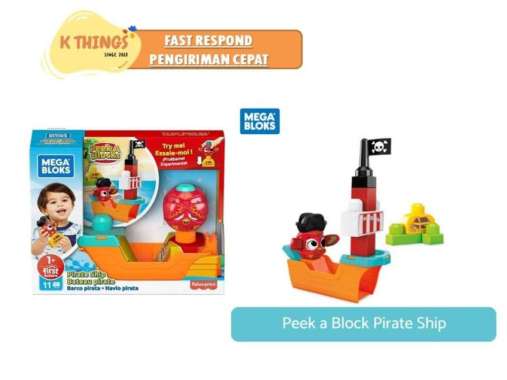 FISHER PRICE Mega Bloks Peek a Blocks Penguin Slide 14 Pcs ORI 1+ Pirate