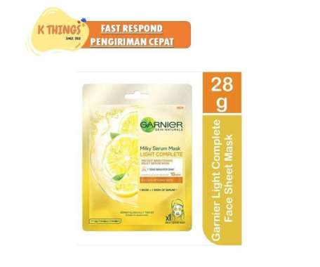 GARNIER Sheet Mask Eye Mask Masker Tissue Melembabkan Wajah Cerah ORI Light Complete