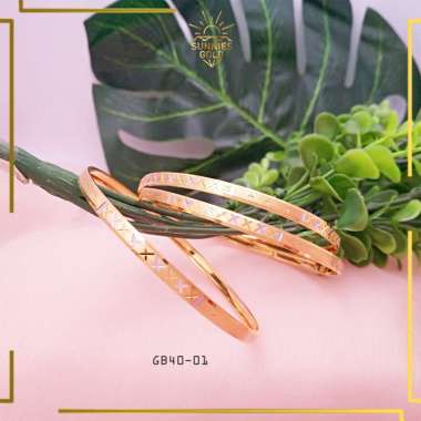 GELANG KERONCONG EMAS ASLI KADAR 300 (6K) DAN KADAR 375 (8K) GELANG EMAS KERONCONG WANITA UKIR CANTI