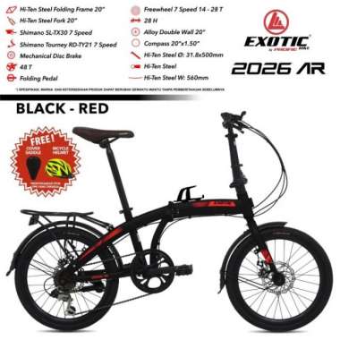 Sepeda 20 Lipat 2026 Ar Exotic / Sepeda Lipat Black Red