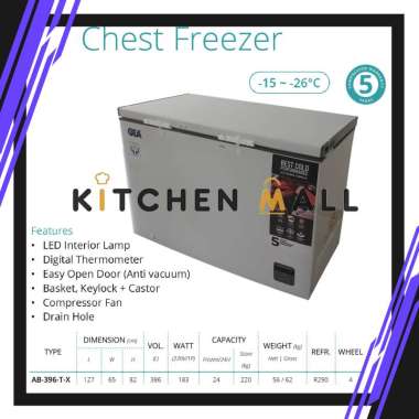 Gea AB-396-T-X AB-396TX AB396TX AB-396-TX Chest Freezer / Freezer Box Untuk Makanan Beku Frozen Food