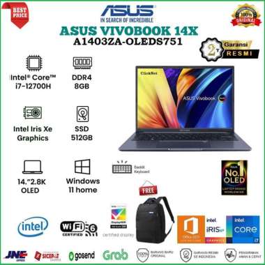 ASUS VivoBook 14X A1403ZA OLEDS751 I7-12700H 8GB 512GB SSD OLED 2.8K