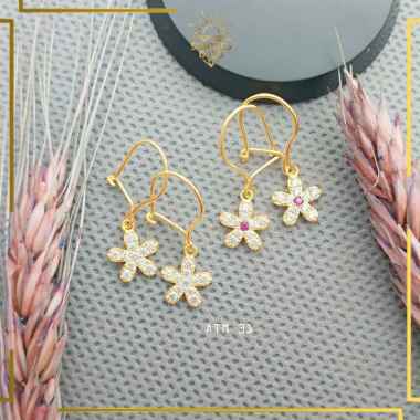 ANTING WANITA EMAS ASLI KADAR 8K DAN KADAR 6K ANTING BUNGA EMAS ANTING EMAS WANITA SIMPEL ELEGAN ATM