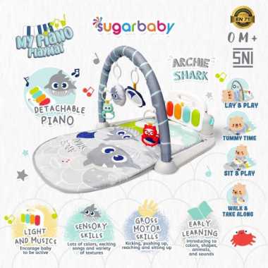 Sugar Baby My Piano Playmat Baby Gym Grey Archie Shark