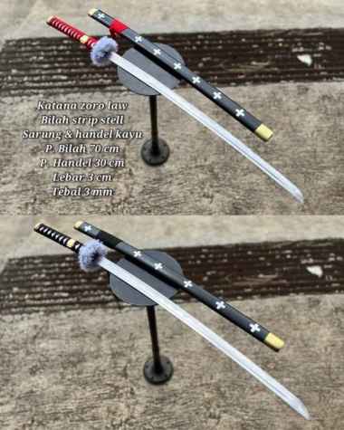 anime cosplay k4tana zoro law termurah