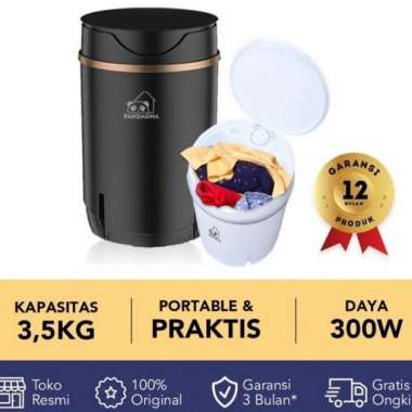 Pandaoma Mesin Cuci Mini Portable 300W 3.5kg 3.5 kg Original Terlaris Putih