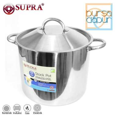 Supra Stainless Steel Stockpot 50 qt (47 Liter) / Panci Stainless Jumbo
